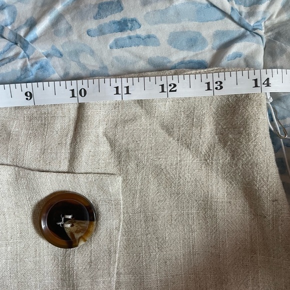 Fashion on Earth | Faux Wrap Lined Skirt Beige Buttons Linen Blend | NWT - Picture 10 of 11